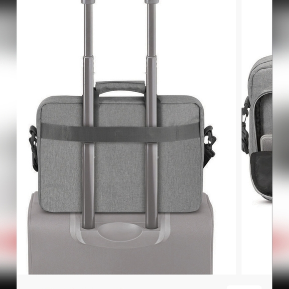 Solo New York Gray Re:New Recycled Adjustable Straps Laptop Briefcase Size 15.6" - Picture 3 of 14